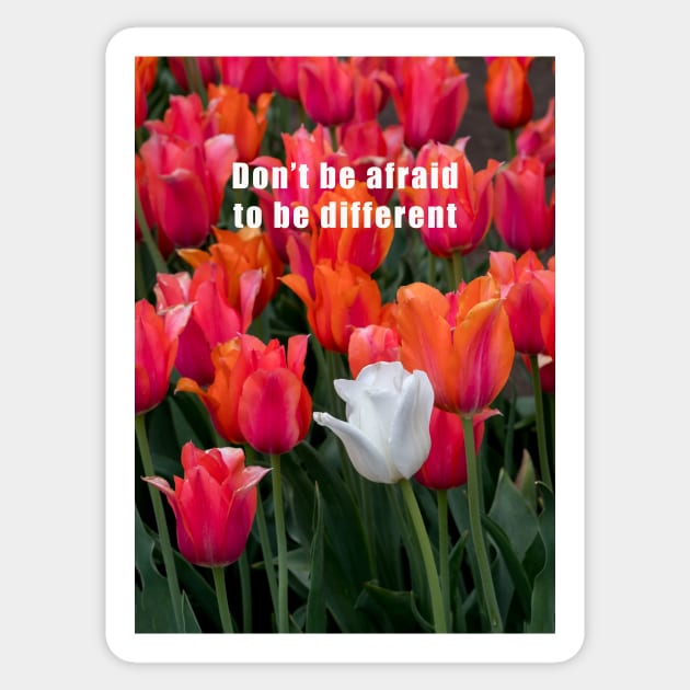 Don't be afraid to be different Sticker by iyd39